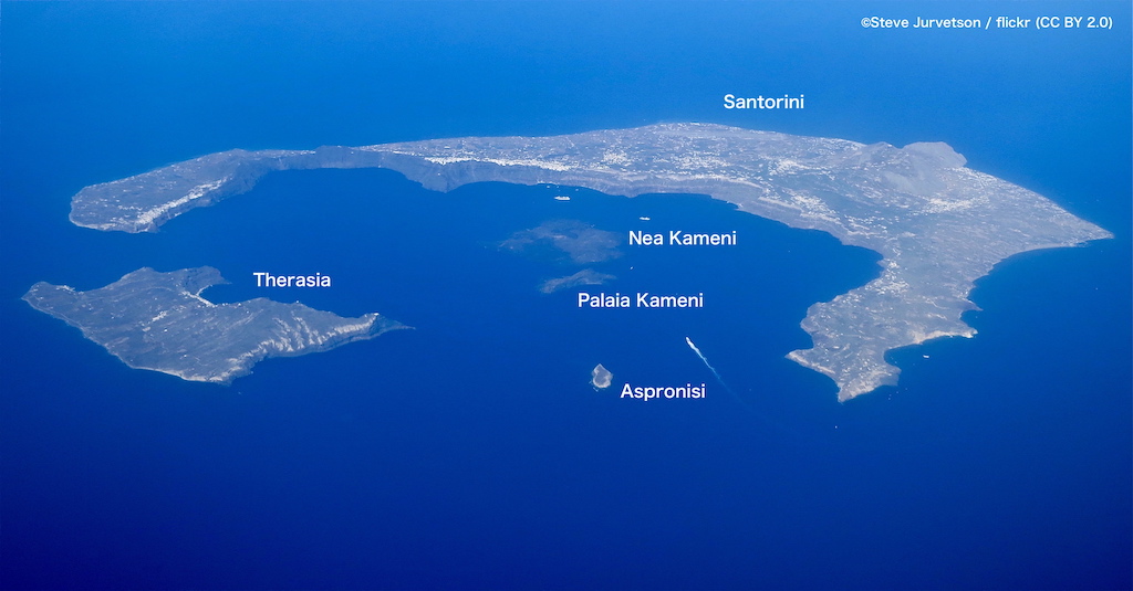 サントリーニ・カルデラを構成する5つの島